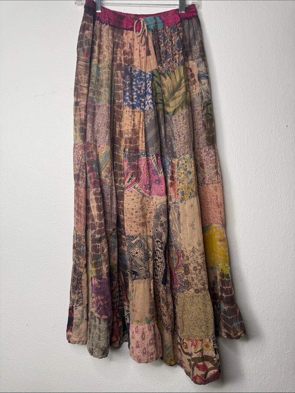 Bohemian Patchwork Maxi Skirt — Multicolor